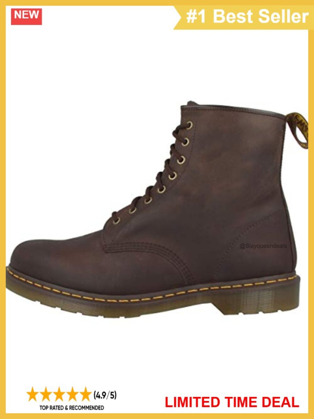 Dr. Martens 1460 Leather Combat Work Boots Slip Resistant Ankle